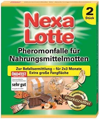 Nexa Lotte Pheromonfalle Nahrungsmittelmotten Kakaomotten Mehlmotten 2 Stück