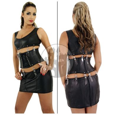 Lederkleid dreiteilig