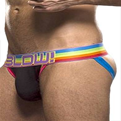 Andrew Christian Blow! Pride Bubble Butt Jock Underwear Black
