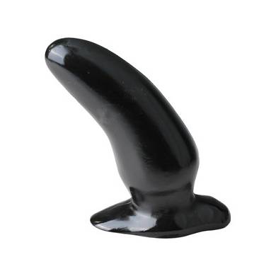 Gebogener Analdildo in Schwarz 13 cm