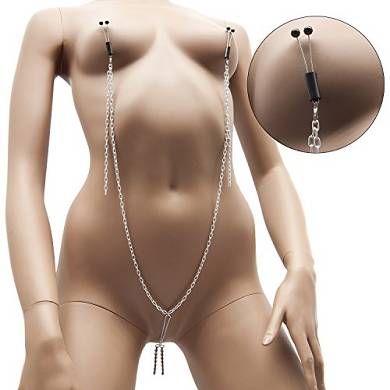 Labienspange mit Ketten & verstellbaren Nippelklemmen vereint