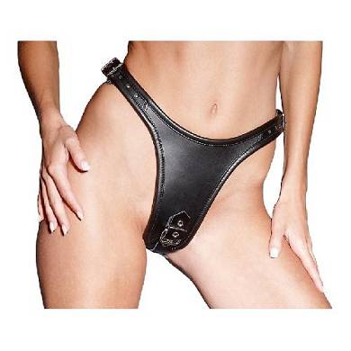 String aus Leder mit Doppeldildo