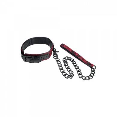 Luxus Kragen mit Kette - in Schwarz