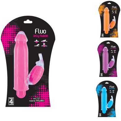 T4L Fluo Jelly Rabbit Vibrator, 19 x 3,5 cm