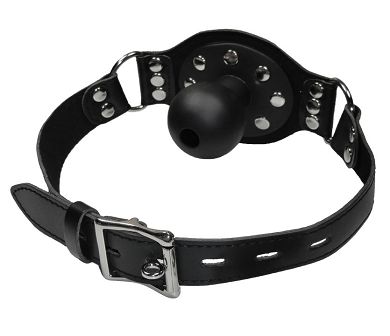 Bondage Stopf-Knebel Mund-Knebel mit Stopf Ball schwarz
