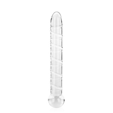 Glas Dildo mit gerillter Struktur, 21 cm