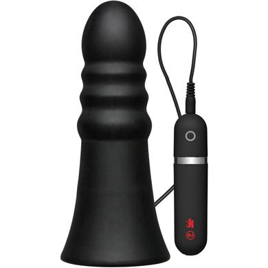 20 x 7,6 cm KINK by Doc Johnson - Vibrating Silicone Butt Plug Ridged black