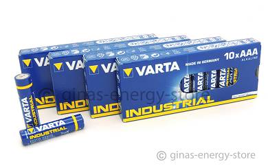 40 x VARTA Industrial AAA Micro MN2400 IN2400 LR03 im Spenderstreifen