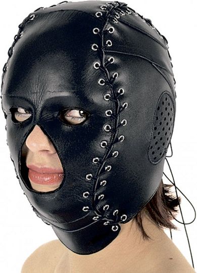Leder Maske mit Schnrung