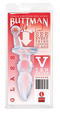 14 x 4.5 cm Buttman Viewable Glass Butt Plug Doubler