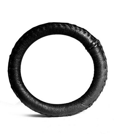 Stahl - Cockring lederbezogen