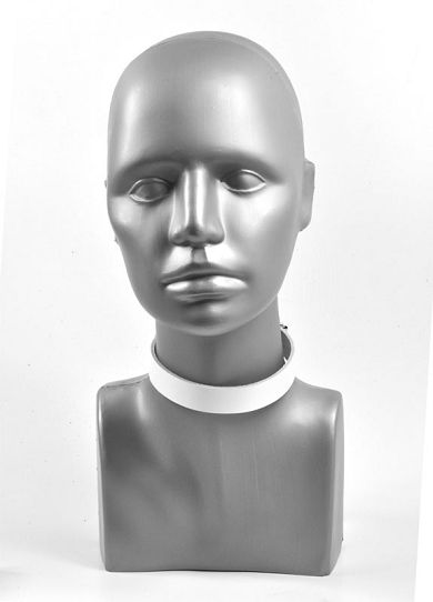 Leder Halsband - 24mm - weiss
