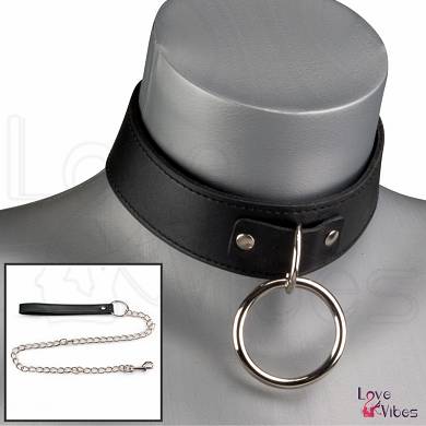 BDSM-Halsband mit O-Ring & Kette