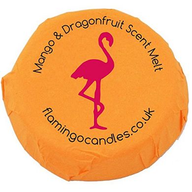 Flamingo Kerze. Sojawachs. Duft: Mango und Dragon Fruit. Schmelzen. Orange