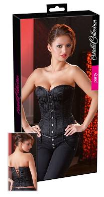 Schwarze Corsage im edlen Brokat-Look