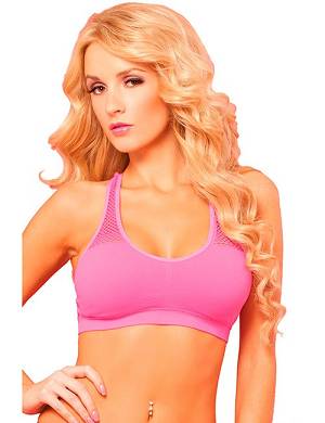Sport BH mit Netzeinstzen in pink