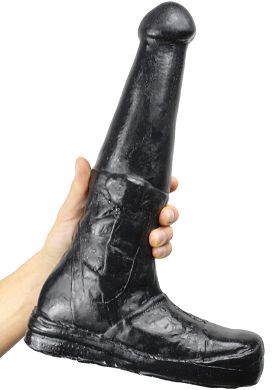 36 x 8,5 cm Fuss-Dildo Boots black