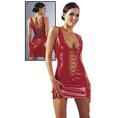 Lack Minikleid knallrot