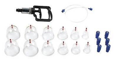 Chinese Cupping Set - mit 12 Cups und Handpumpe