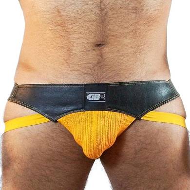 GBGB/GB2 Jock Tyson (Pleather) Underwear Yellow/Black