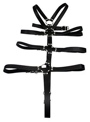 Demarkt Bondage Erotik Körper PU Leder Hand Fuß Harness Riemen Body Fesseln Set