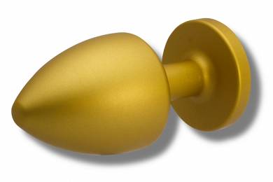 Buttplug gold aus Alu Ø 40 mm mit Kristall in vers. Farben
