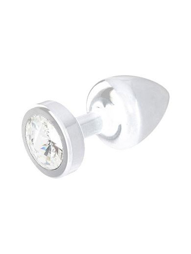 Diogol Buttplug: Aluminium mit Kristall, silber (2,5cm)