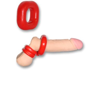 SportFucker Boner Kit - Cockring mit Ballstretcherringen red