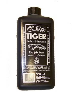 Tiger Leder - Schwärze färbt jedes Leder NEU 500 ml Lederpflege Pflege Glanz