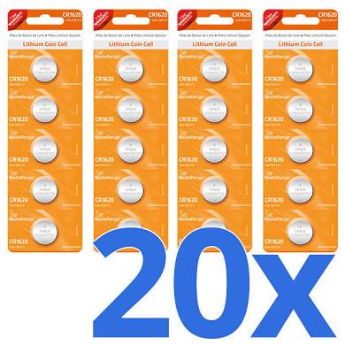 20x CR1620 Batterie Lithium Knopfzelle 3V CR1620