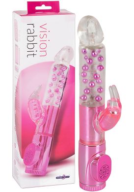 27 x 3 - 3,7 cm Perlenvibrator Vision Vibe Rabbit in pink