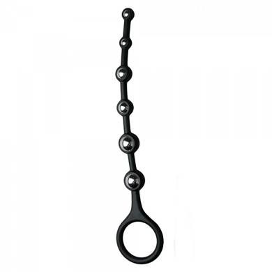 Kugelkette - 25 x 1,2-2 cm - in Schwarz
