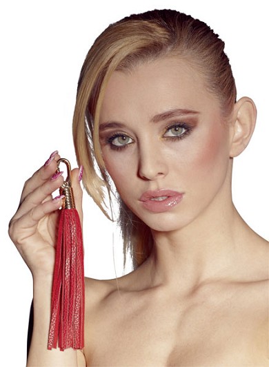 Mini-Peitsche LEDER - rot