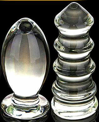 Greenpinecone Deluxe 70MM 2pcs Extra Groß Glass Dildo Glasdildo Crystal Buttplug Kri