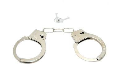 HANDSCHELLEN mit 2 SCHLSSELN Polizei Handfesseln Schelle Kostm Party Metall