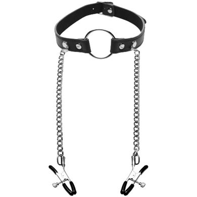 Master Series - Seize O-Ring Gag with Nippleclamps
