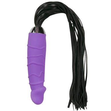 Peitsche mit Penisgriff - Dildo / Plug Flogger - purple