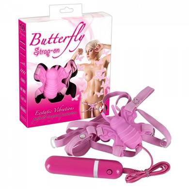Butterfly Strap On - in Rosa