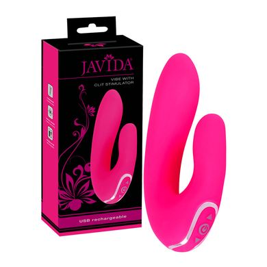 16,5 x 2,2 - 3,7 cm Javida Vibrator mit Klitorisreizarm Silikon USB pink