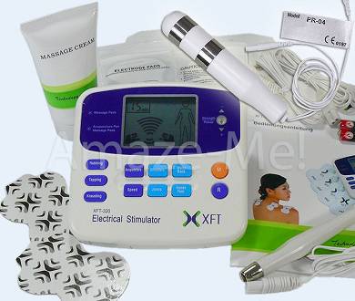 Reizstromgerät + Sonde 04, Akupunkturstift + Kontaktgel XFT-320A TENS, EMS, NEU!