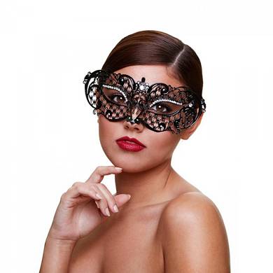 Venezianische Maske "Midnight" - in Schwarz