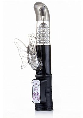 22 x 3 cm Perlenvibrator Shots Toys Butterfly in schwarz