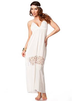 Hippy-Kleid wei