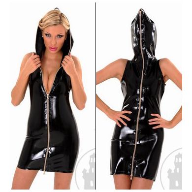 Latex Kapuzenkleid