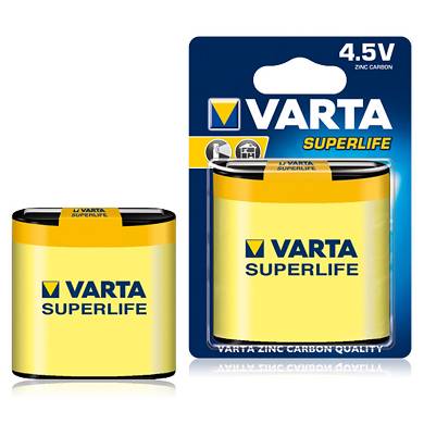 2x Flachbatterie 3R12 4,5V Varta Superlife Typ 2012 Zink-Kohle