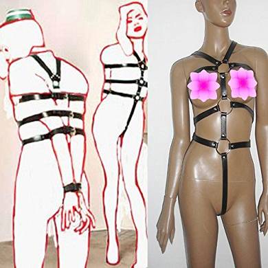 Damen Leder Body Harness Sex BDSM Fetisch Bondage set Fessel Körper Harness Fesselset