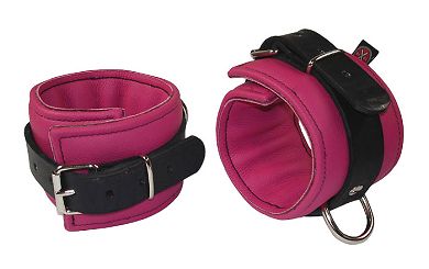 Leder Handfessel BASIC - pink