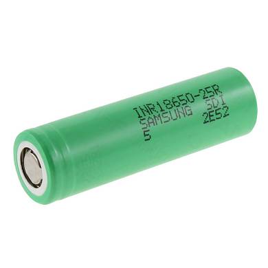 Samsung INR18650 25R 2500mAh 3,6V - 3,7V ungeschützt Lithium Ionen Akku Batterie