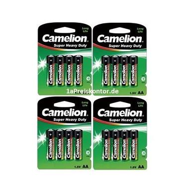 16x Batterie CAMELION Typ AA Mignon R6 UM3 Super Heavy Duty 1,5 V