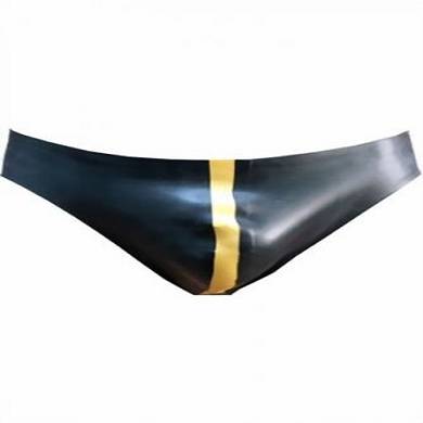 Rubber Jockstrap Black with yellow Stripe von "Mr. B." Größe XL